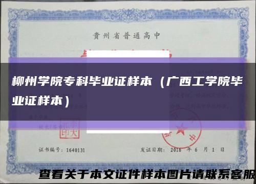 柳州学院专科毕业证样本（广西工学院毕业证样本）缩略图