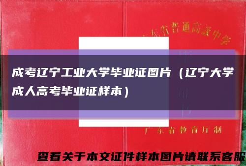 成考辽宁工业大学毕业证图片（辽宁大学成人高考毕业证样本）缩略图