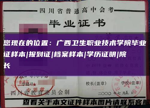 您现在的位置：广西卫生职业技术学院毕业证样本|报到证|档案样本|学历证明|院长缩略图