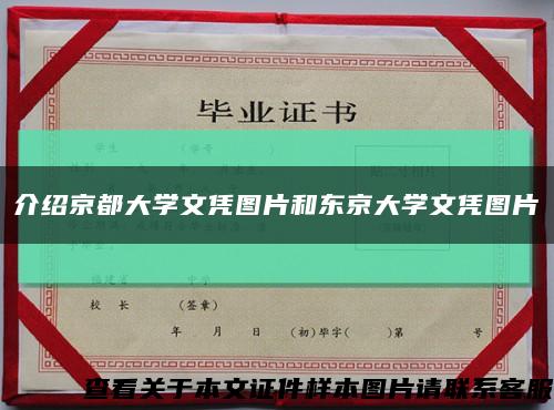 介绍京都大学文凭图片和东京大学文凭图片缩略图