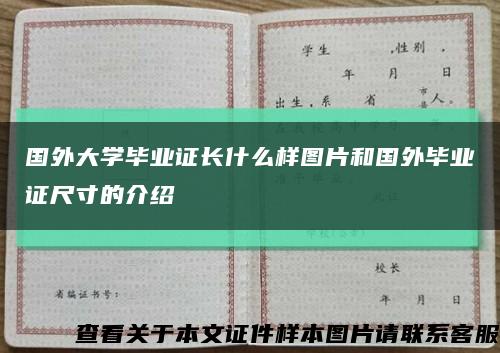 国外大学毕业证长什么样图片和国外毕业证尺寸的介绍缩略图