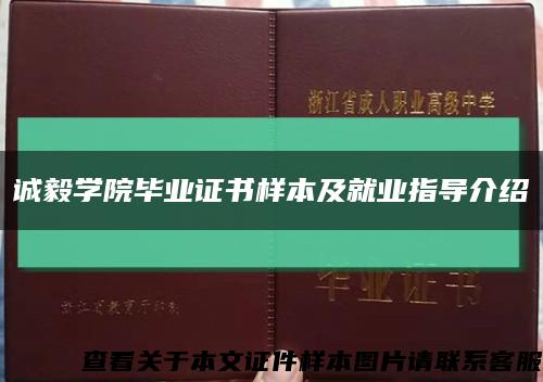 诚毅学院毕业证书样本及就业指导介绍缩略图