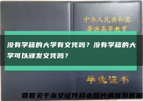 没有学籍的大学有文凭吗？没有学籍的大学可以颁发文凭吗？缩略图