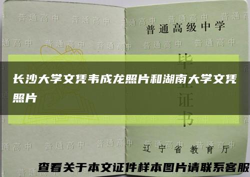 长沙大学文凭韦成龙照片和湖南大学文凭照片缩略图