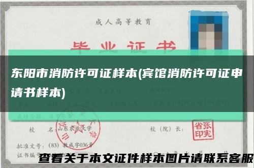 东阳市消防许可证样本(宾馆消防许可证申请书样本)缩略图