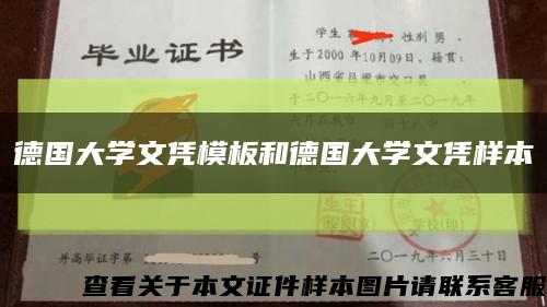 德国大学文凭模板和德国大学文凭样本缩略图