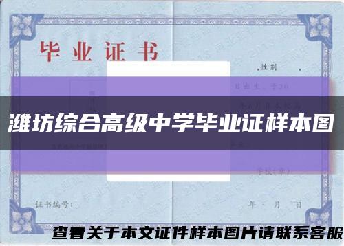 潍坊综合高级中学毕业证样本图缩略图