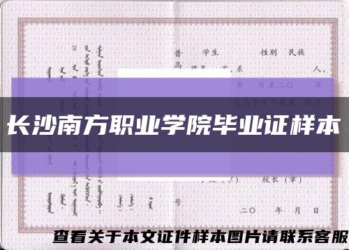 长沙南方职业学院毕业证样本缩略图