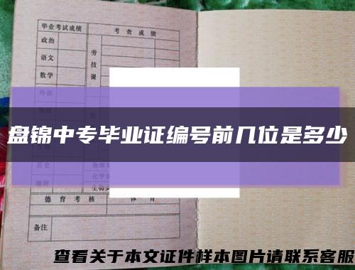 盘锦中专毕业证编号前几位是多少缩略图