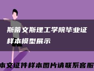 斯蒂文斯理工学院毕业证样本模型展示缩略图