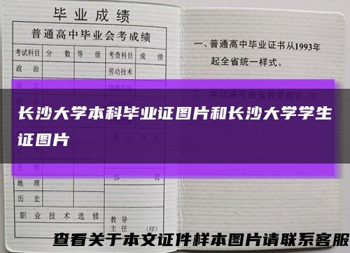 长沙大学本科毕业证图片和长沙大学学生证图片缩略图