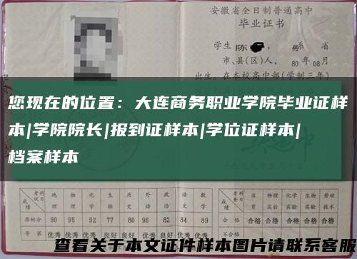 您现在的位置：大连商务职业学院毕业证样本|学院院长|报到证样本|学位证样本|档案样本缩略图