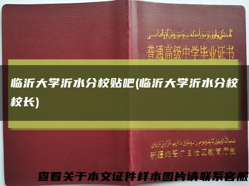 临沂大学沂水分校贴吧(临沂大学沂水分校校长)缩略图