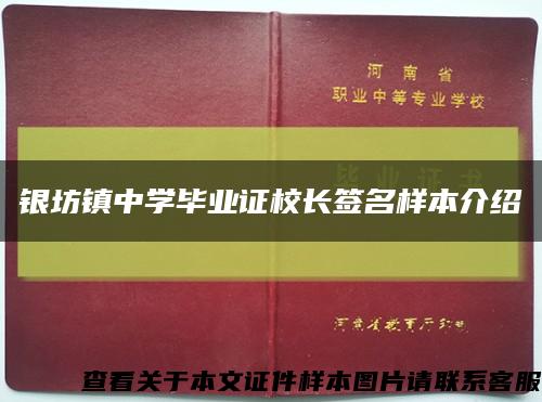 银坊镇中学毕业证校长签名样本介绍缩略图