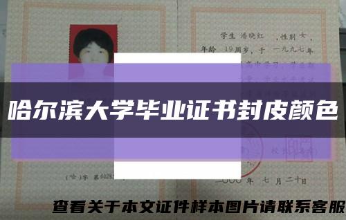 哈尔滨大学毕业证书封皮颜色缩略图