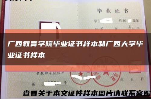 广西教育学院毕业证书样本和广西大学毕业证书样本缩略图