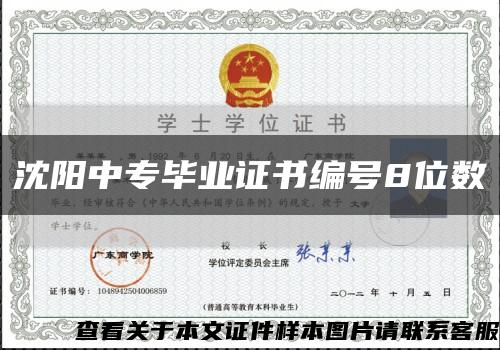 沈阳中专毕业证书编号8位数缩略图