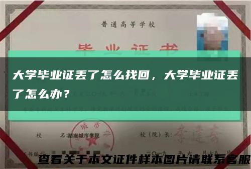 大学毕业证丢了怎么找回，大学毕业证丢了怎么办？缩略图