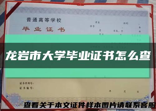 龙岩市大学毕业证书怎么查缩略图