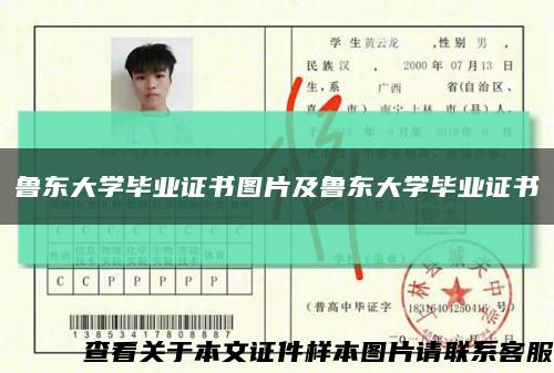 鲁东大学毕业证书图片及鲁东大学毕业证书缩略图