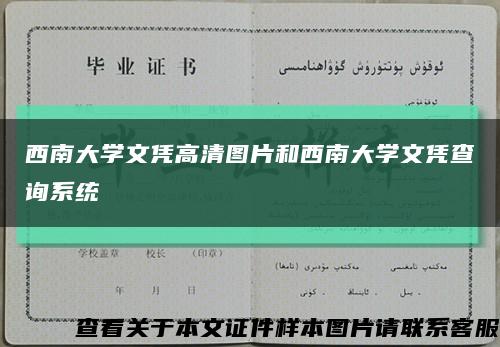 西南大学文凭高清图片和西南大学文凭查询系统缩略图