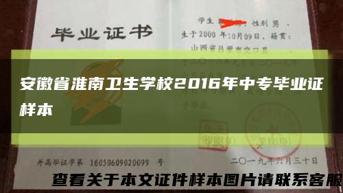 安徽省淮南卫生学校2016年中专毕业证样本缩略图