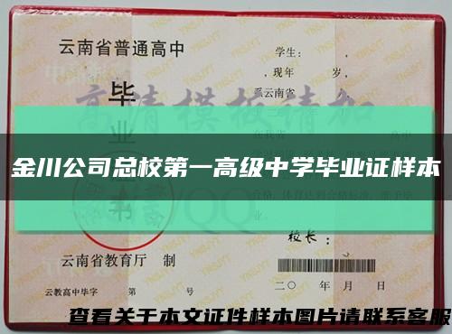 金川公司总校第一高级中学毕业证样本缩略图