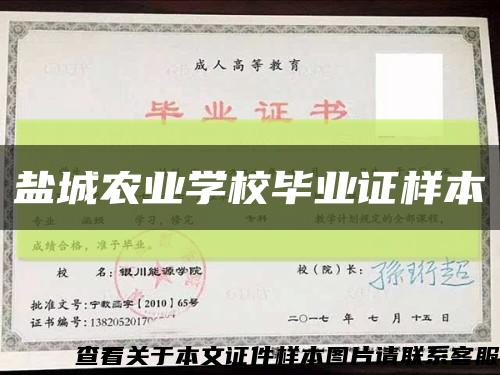 盐城农业学校毕业证样本缩略图