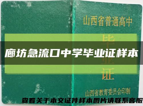 廊坊急流口中学毕业证样本缩略图