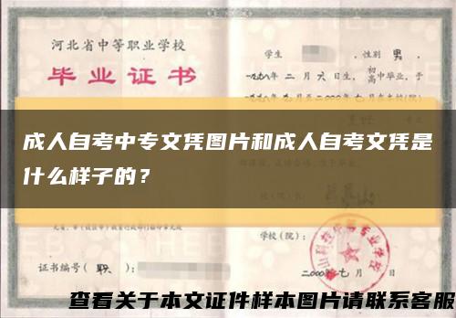 成人自考中专文凭图片和成人自考文凭是什么样子的？缩略图