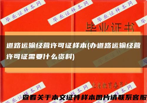 道路运输经营许可证样本(办道路运输经营许可证需要什么资料)缩略图