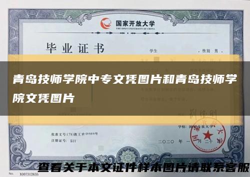 青岛技师学院中专文凭图片和青岛技师学院文凭图片缩略图