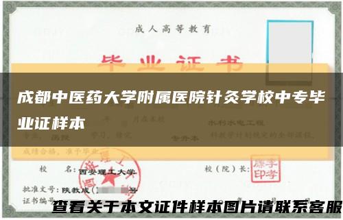 成都中医药大学附属医院针灸学校中专毕业证样本缩略图