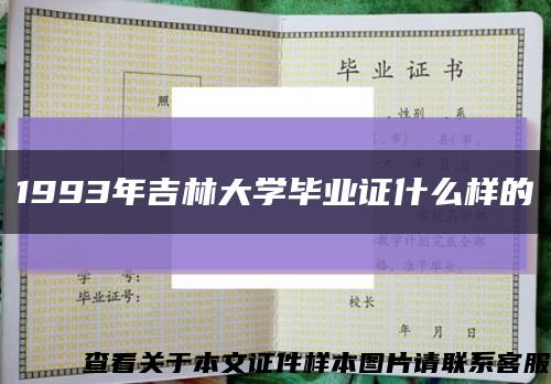 1993年吉林大学毕业证什么样的缩略图