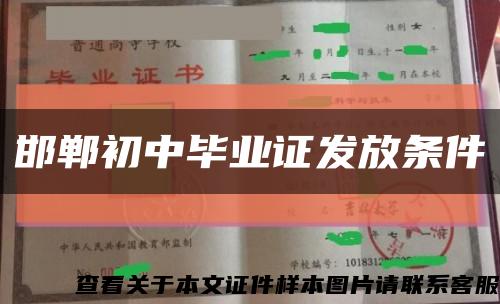 邯郸初中毕业证发放条件缩略图