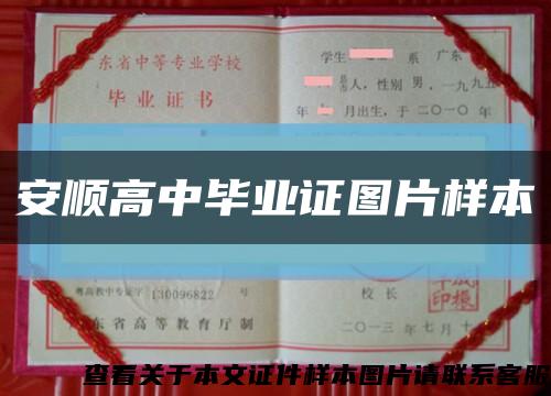 安顺高中毕业证图片样本缩略图