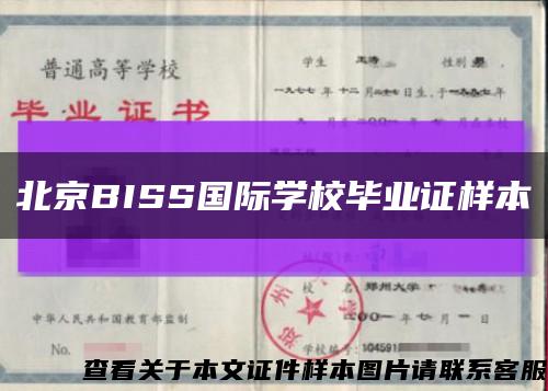 北京BISS国际学校毕业证样本缩略图