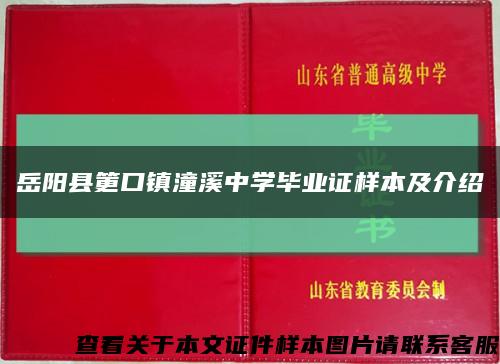 岳阳县筻口镇潼溪中学毕业证样本及介绍缩略图