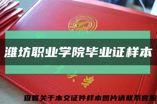 潍坊职业学院毕业证样本缩略图