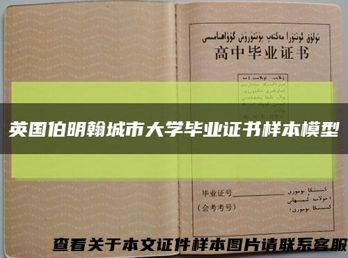 英国伯明翰城市大学毕业证书样本模型缩略图