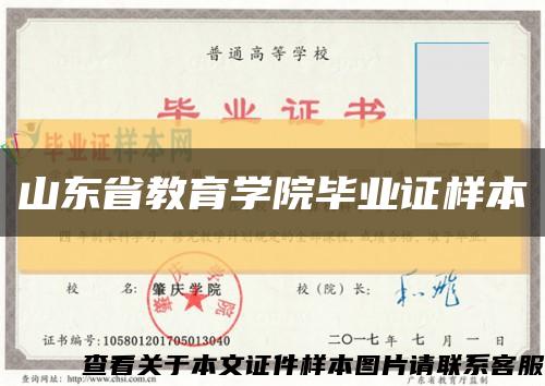 山东省教育学院毕业证样本缩略图