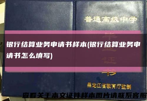 银行结算业务申请书样本(银行结算业务申请书怎么填写)缩略图