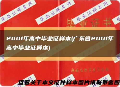 2001年高中毕业证样本(广东省2001年高中毕业证样本)缩略图