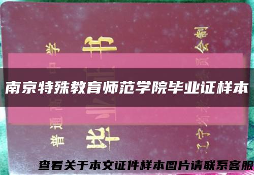 南京特殊教育师范学院毕业证样本缩略图