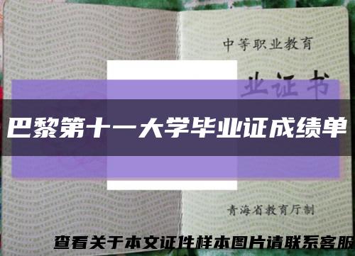 巴黎第十一大学毕业证成绩单缩略图