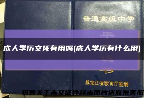 成人学历文凭有用吗(成人学历有什么用)缩略图