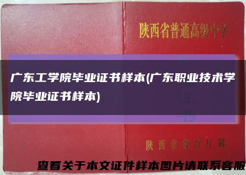 广东工学院毕业证书样本(广东职业技术学院毕业证书样本)缩略图