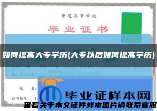 如何提高大专学历(大专以后如何提高学历)缩略图