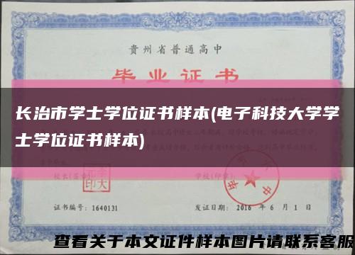 长治市学士学位证书样本(电子科技大学学士学位证书样本)缩略图