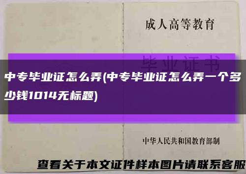 中专毕业证怎么弄(中专毕业证怎么弄一个多少钱1014无标题)缩略图